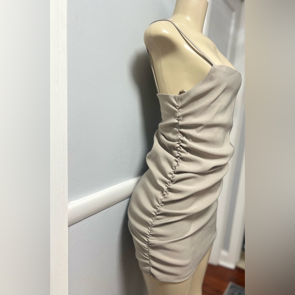 Zara Taupe Mini Dress - Picture 4 of 5